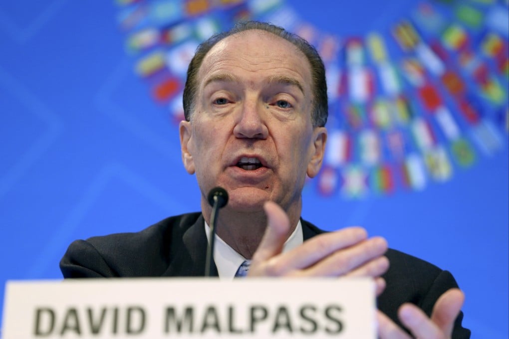 World Bank President David Malpass speaks during a news conference in Washington in October 2019. Photo: AP