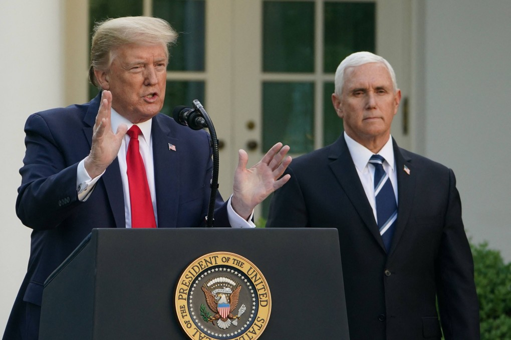 Former US president Donald Trump (left) with his deputy Mike Pence in Washington. File photo: AFP