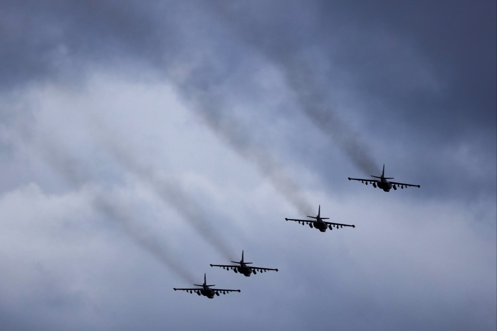 Military jets fly during the Union Courage-2022 Russia-Belarus drills in February. Photo: AP