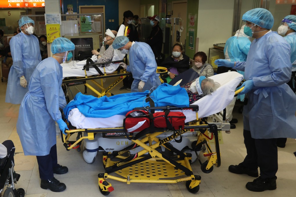 Patients wait to be admitted at a packed public hospital in Hong Kong. Photo: Yik Yeung-man