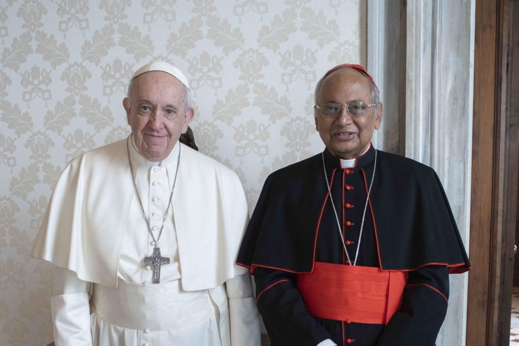 Pope Francis (L) with Sri Lanka Cardinal Malcolm Ranjith, the head of the country’s Roman Catholic Church. A few days after meeting the Pope the cardinal has urged the UN to investigate the 2019 Easter Sunday bombings in Sri Lanka that killed 279 people, calling the massacre a “political plot”. File photo: EPA-EFE