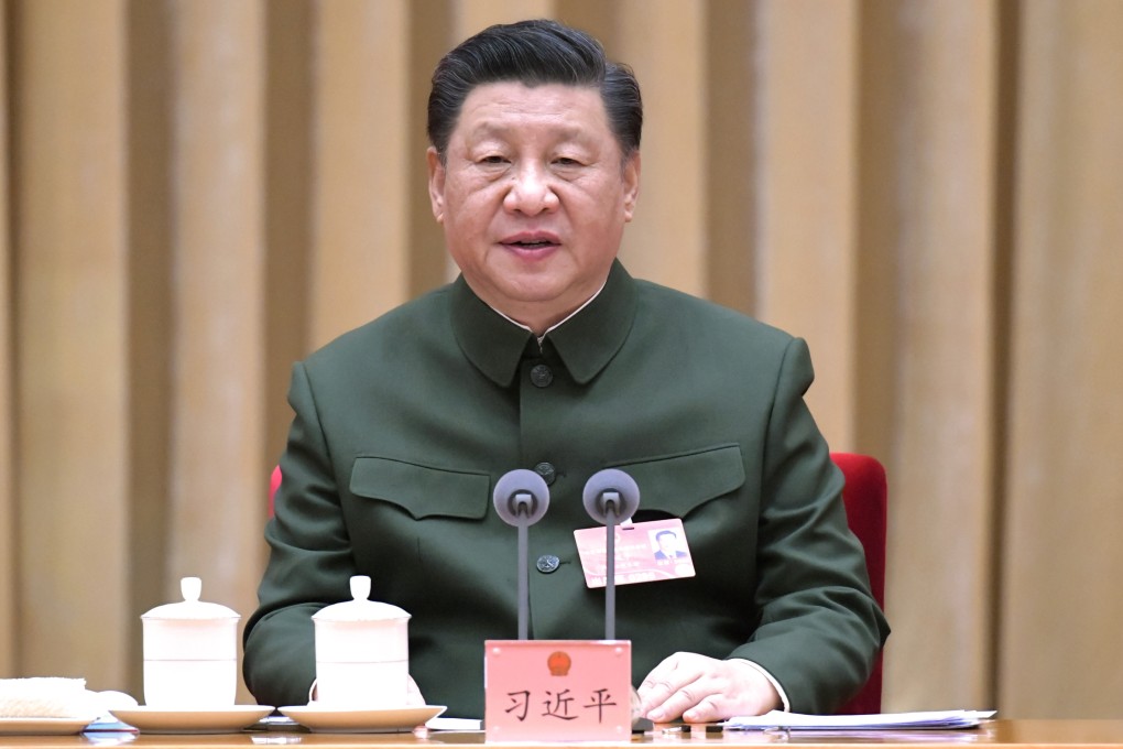 Chinese President Xi Jinping, also chairman of the Central Military Commission, addressing a plenary session of the delegation of the People’s Liberation Army and People’s Armed Police Force at the National People’s Congress in Beijing on Monday. Photo: Xinhua