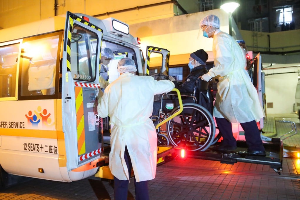 An elderly resident is evacuated from a local nursing home earlier this year after a coronavirus case was reported at the facility. Photo: Edmond So