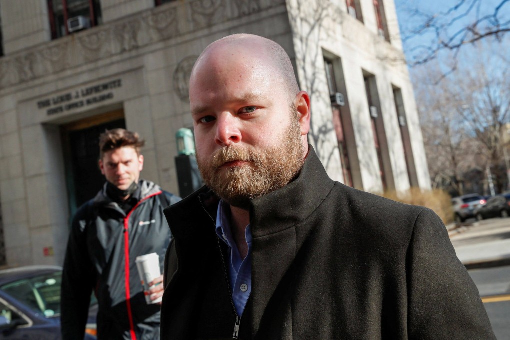Juror No 50, who gave his first and middle names as Scotty David, arrives at courthouse in New York on Tuesday. Photo: Reuters