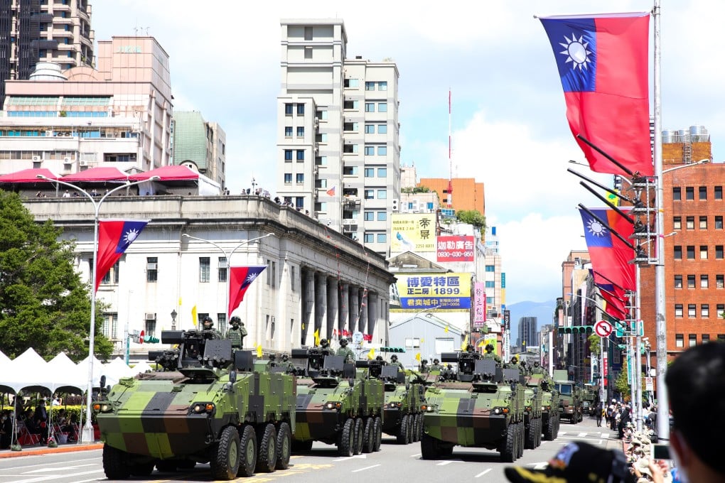 Taiwanese tanks during the self-ruled island’s National Day celebration in October last year. Photo: Bloomberg
