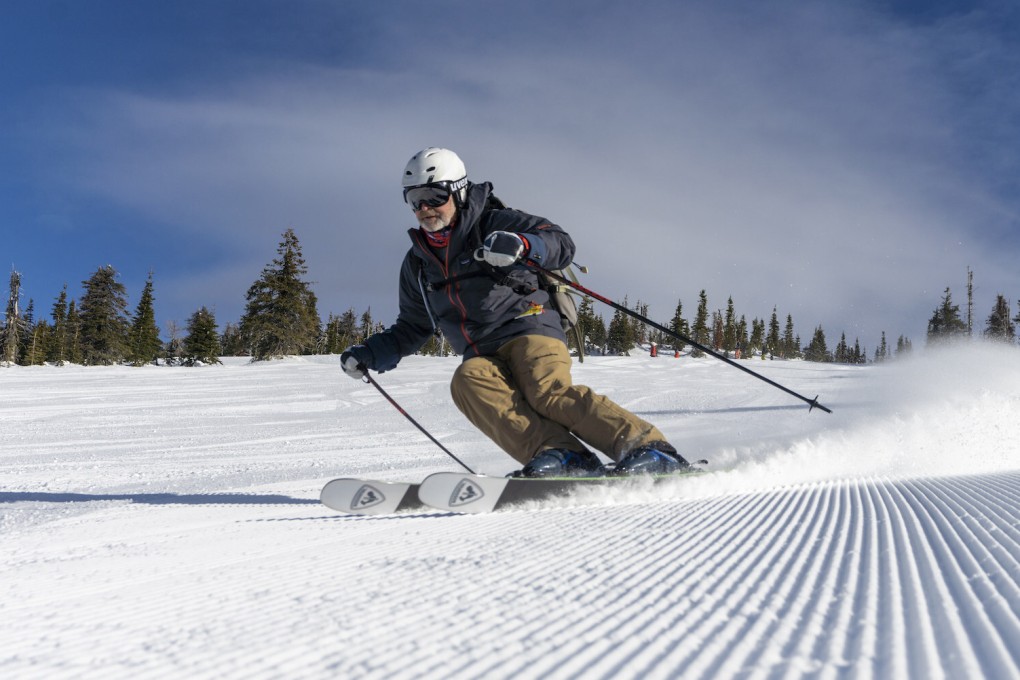 Alf Alderson on the piste at the Red Mountain ski resort in British Columbia, Canada. Photo: Christie Fitzpatrick