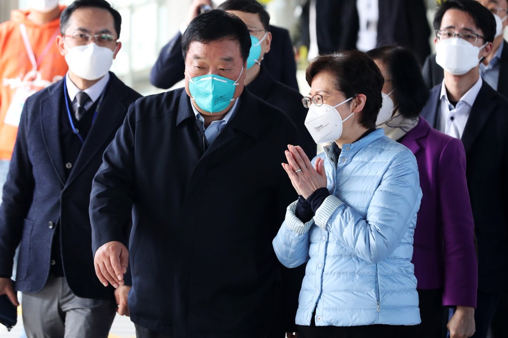 Dr Liang Wannian with Hong Kong Chief Executive Carrie Lam. Photo: Xinhua