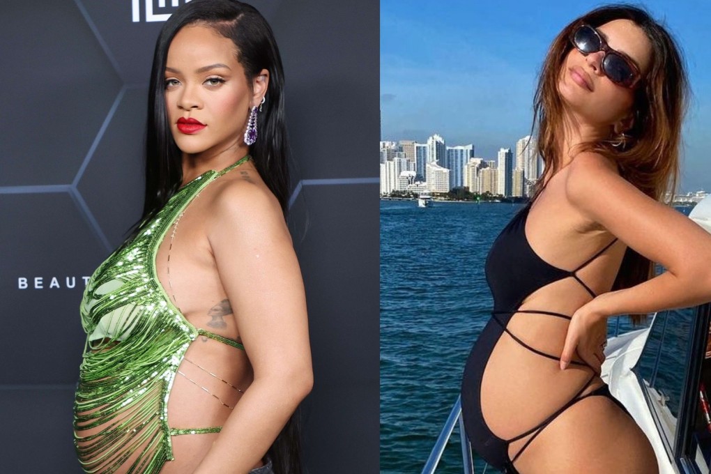 Celebrities like Rihanna (left) and Emily Ratajkowski are proving that maternity outfits don’t have to be boring and safe. Photo: Instagram