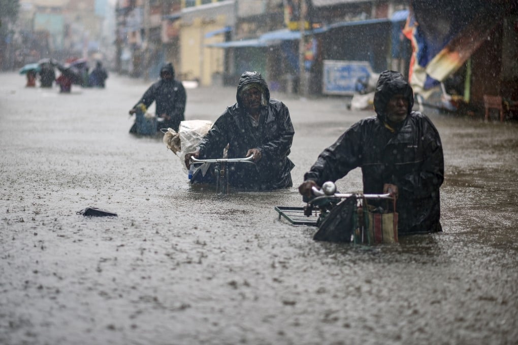 Heavy rains in India in November 2021; climate groups say the country could be underwater by the end of the century. Photo: EPA