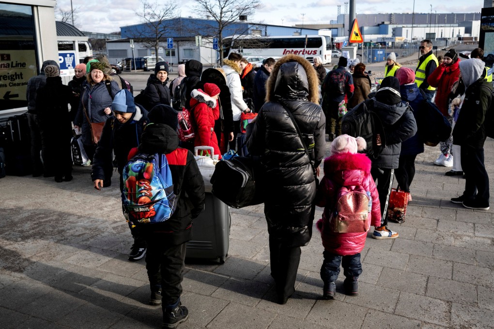 Refugees from Ukraine arriving in Sweden last week. They had to flee for their lives after Russia attacked their country. Photo: Reuters