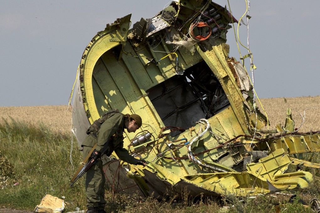 The wreckage of the Malaysia Airlines flight MH17 at the crash site in Hrabove, eastern Ukraine. File photo: AP
