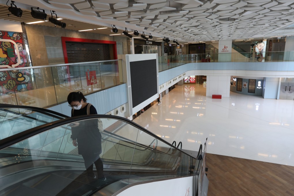 A deserted mall in Hong Kong’s Tsim Sha Tsui shopping district.  Privately owned Tai Hung Fai’s offer of rent relief comes after MTR Corporation said last month that it would offer concessions across the 97 subway stations and 13 shopping centres it owns. Photo: Yik Yeung-man