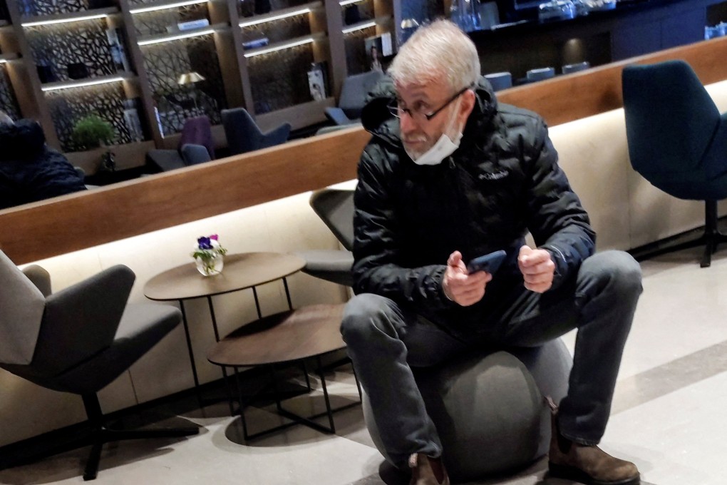 A photograph obtained by Reuters showed Roman Abramovich in Tel Aviv airport’s VIP lounge on Monday. Photo: Reuters
