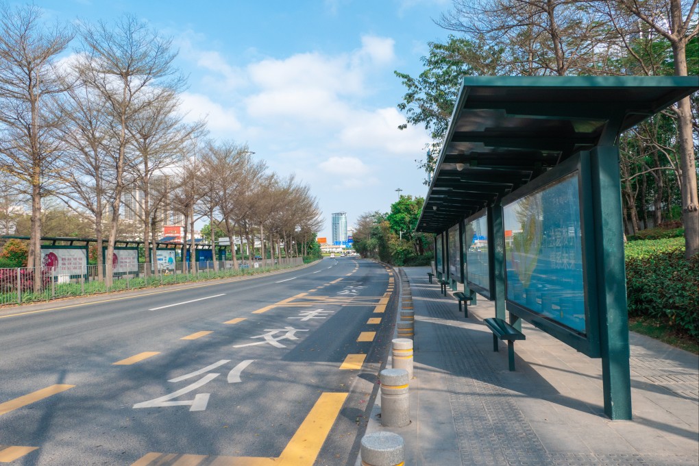 An empty street in Shenzhen, which has implemented a lockdown for mass Covid-19 testing overnight. Photo: VCG