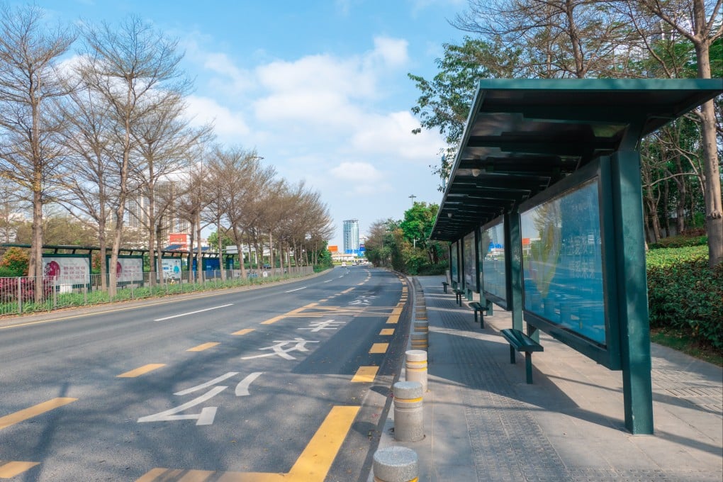 An empty street in Shenzhen, which has implemented a lockdown for mass Covid-19 testing overnight. Photo: VCG