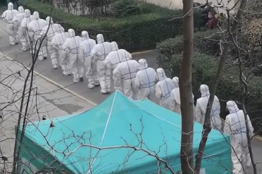 Anti-pandemic workers gathered in Xi’an to perform a ‘rabbit dance’ before starting the day’s work. Photo: YouTube