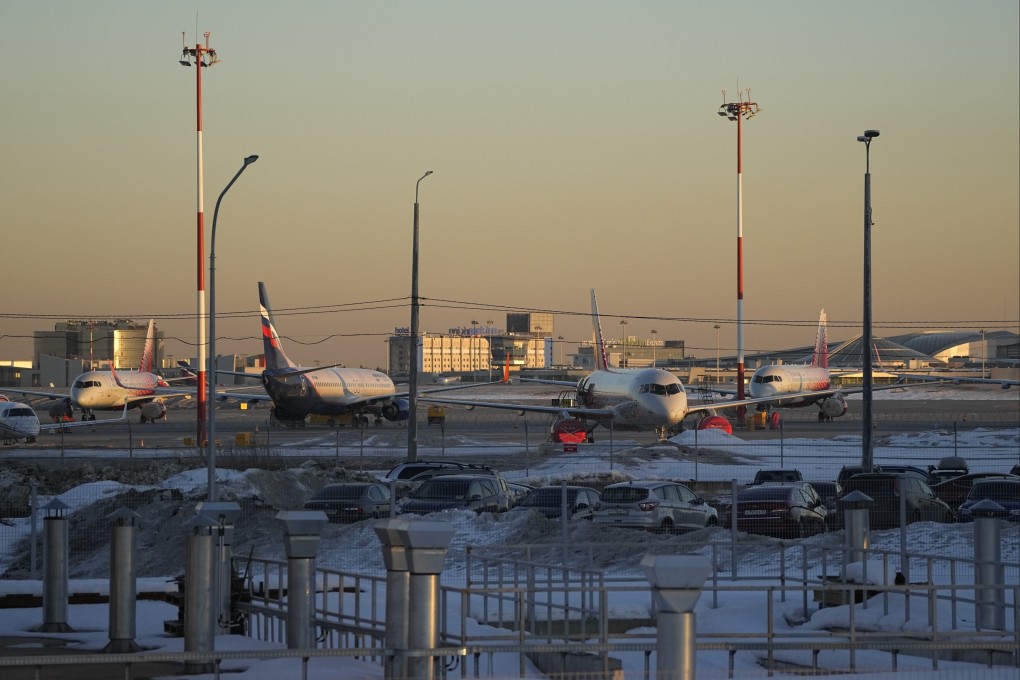 Passenger planes at Sheremetyevo airport, outside Moscow, Russia. Photo: AP