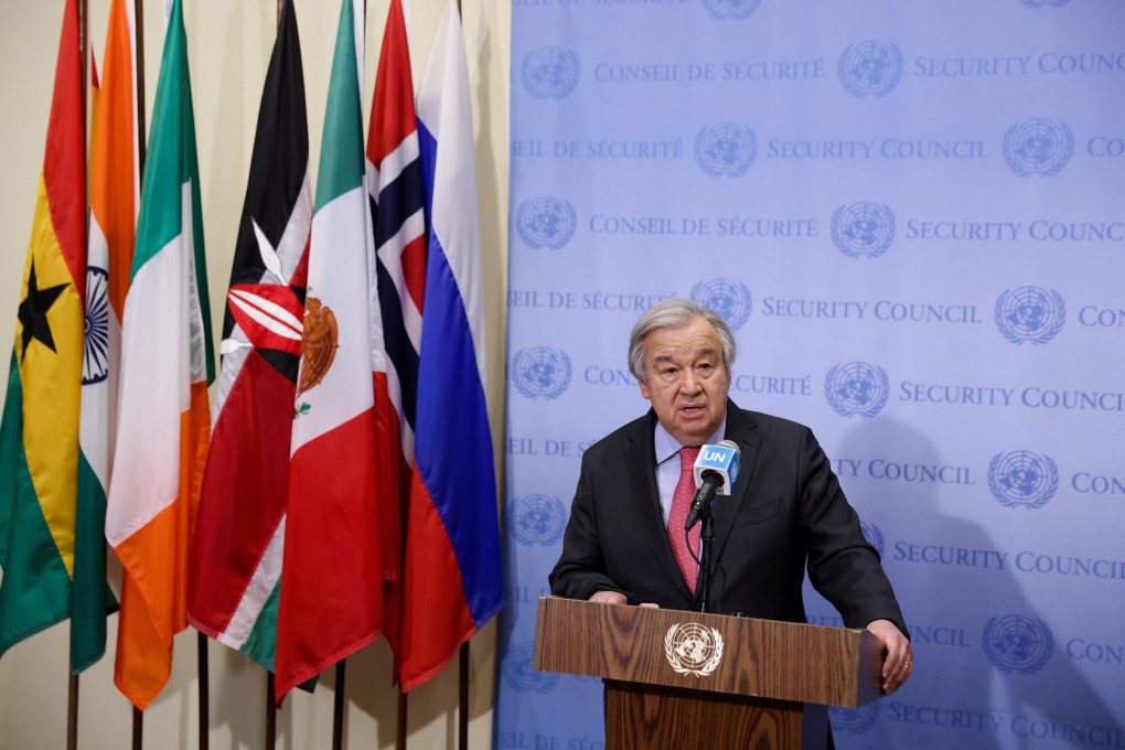 United Nations Secretary-General Antonio Guterres speaks at the UN headquarters in New York on March 14. Photo: Reuters