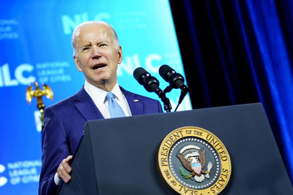 US President Joe Biden speaks at an event in Washington on Monday. Photo: Reuters