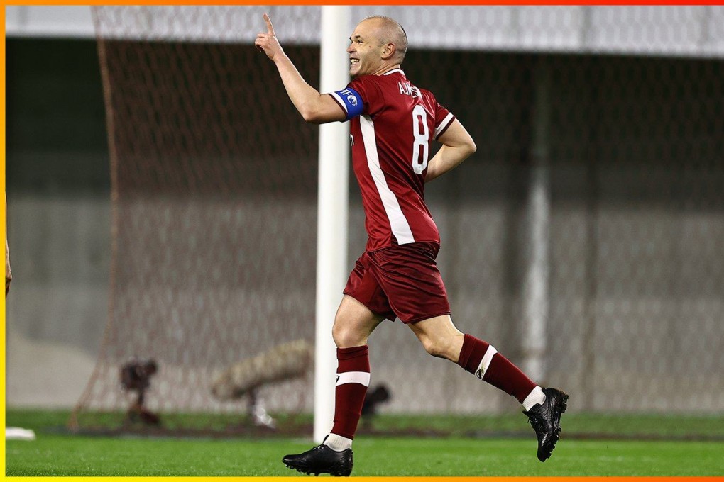 Andres Iniesta of Kobe Vissel celebrates in the match against Melbourne Victory after opening the score on six minutes. Photo: AFC