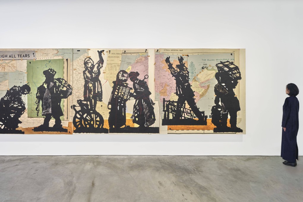 “Weigh All Tears” (2021) by William Kentridge at Hauser & Wirth’s gallery in Hong Kong, part of the South African artist’s multimedia exhibition there. Photo: courtesy of the artist and Hauser & Wirth