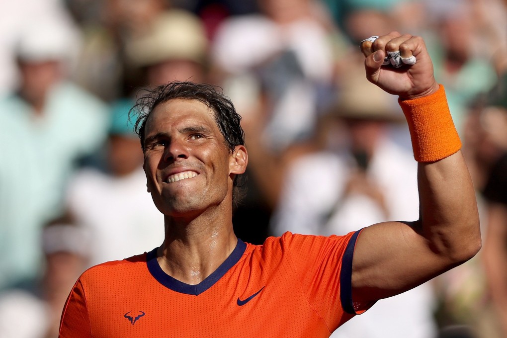 Rafael Nadal celebrates his win over Reilly Opelka at the BNP Paribas Open at the Indian Wells Tennis Garden. Photo: AFP