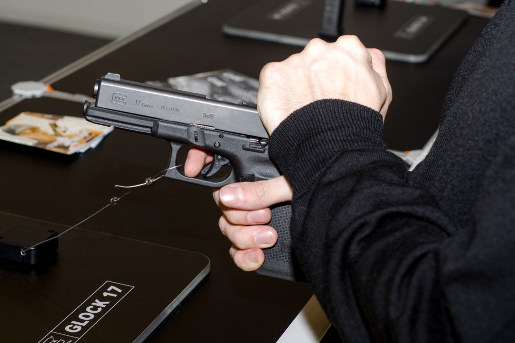 A Glock 17 pistol is seen at an exhibition. Fan Yang bought two pistols for his wife’s employer, claiming they were for himself. Photo: Shutterstock