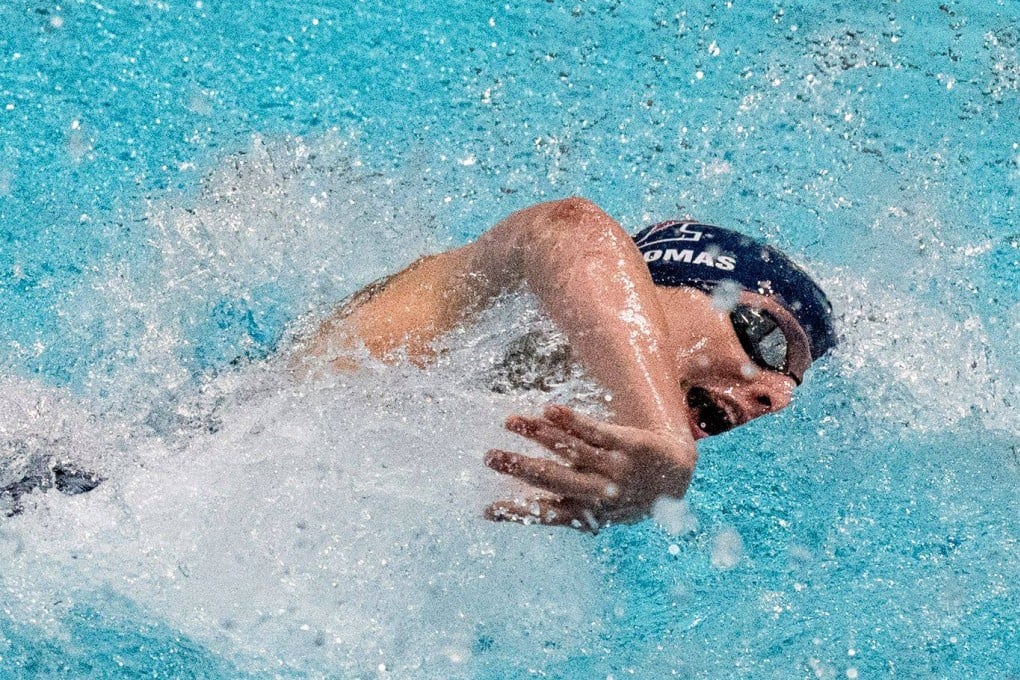 Transgender swimmer Lia Thomas of Penn University competes in the 100-yard freestyle swimming race at the 2022 Ivy League Women’s Swimming & Diving Championships. Photo: AFP
