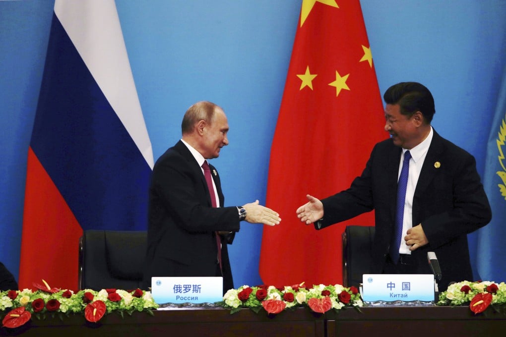 Xi Jinping and Vladimir Putin pictured at a Shanghai Cooperation Organisation summit in the Chinese city of Qingdao in 2018. Photo: AP