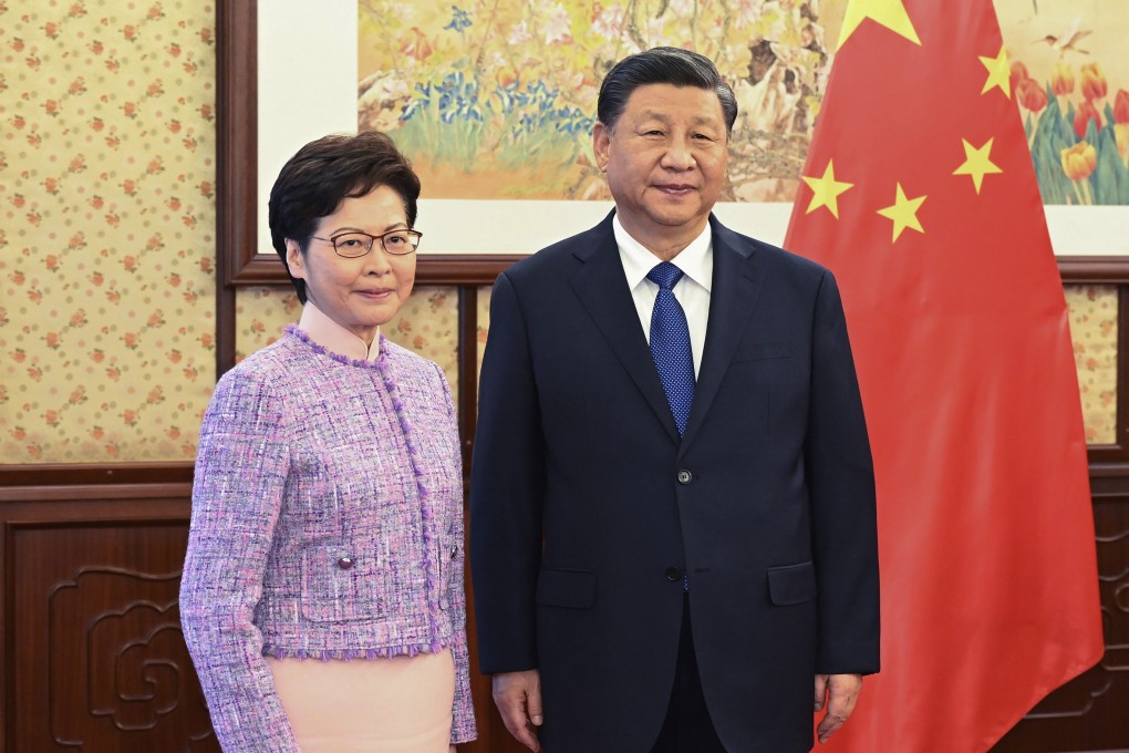 Hong Kong leader Carrie Lam and Chinese President Xi Jinping are seen in December. Photo: Xinhua via AP