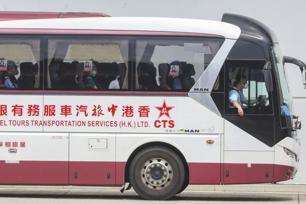 Medical staff from 14 mainland medical units in Guangdong province arriving at AsiaWorld-Expo on March 17, 2022. Photo: Jelly Tse