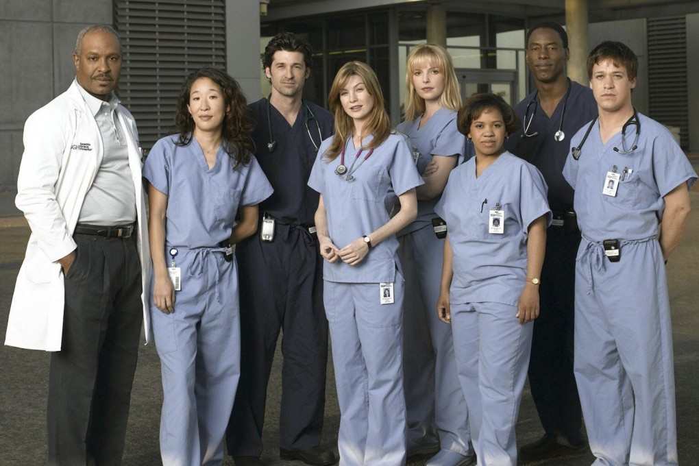 Grey’s Anatomy cast from left, James Pickens Jr, Sandra Oh, Patrick Dempsey, Ellen Pompeo, Katherine Heigl, Chandra Wilson, Isaiah Washington and TR Knight. Photo: ABC
