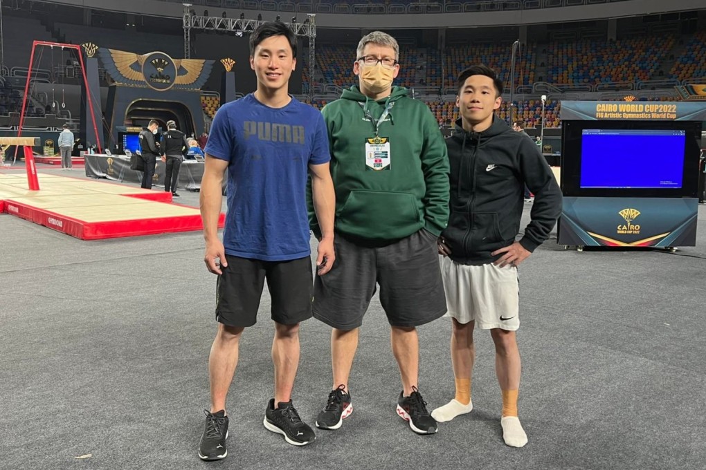 Shek Wai-hung (left) at the Cairo World Cup, alongside coach Sergiy Agafontsev (centre) and teammate Ng Ka-ki. Photo: Facebook