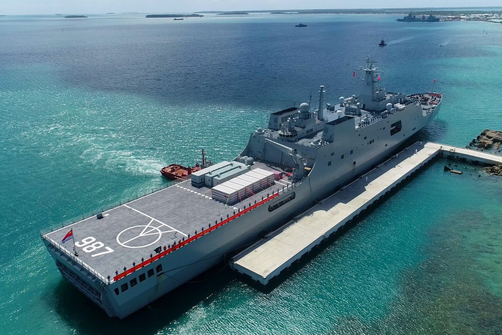 A flotilla of the People’s Liberation Army Navy carrying relief supplies arrives in Nuku’alofa, Tonga, on February 15, 2022. Traditionally a land power, China has boosted its naval capacity in recent years. Photo: Xinhua