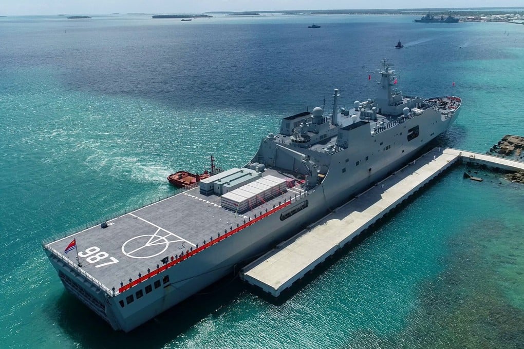 A flotilla of the People’s Liberation Army Navy carrying relief supplies arrives in Nuku’alofa, Tonga, on February 15, 2022. Traditionally a land power, China has boosted its naval capacity in recent years. Photo: Xinhua