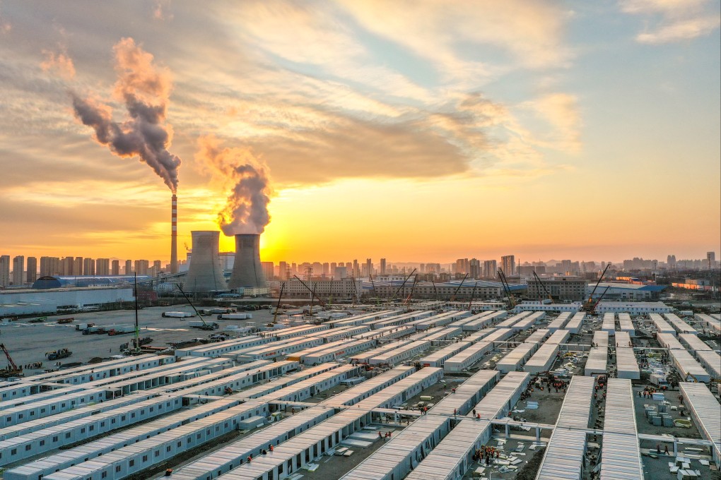 Rows of temporary quarantine facilities are under construction in Jilin City, in northeast China’s Jilin Province. On Tuesday, China reported 2,281 locally transmitted symptomatic cases in the wave of Omicron hitting almost every province. Photo: Xinhua