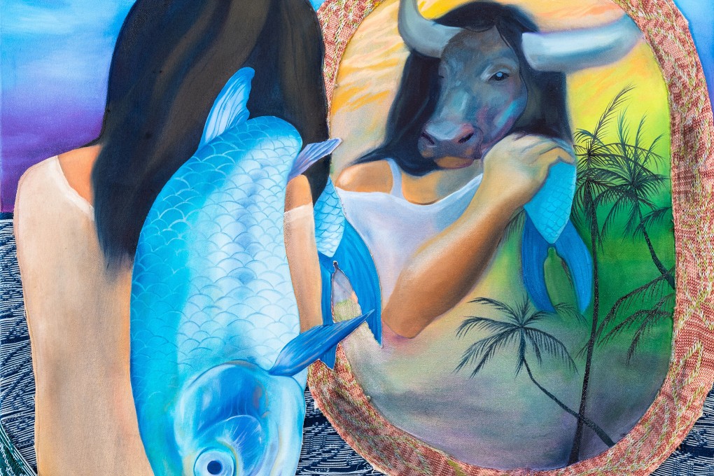 Detail from The Load (2022), by Jeanne F. Jalandoni, featured in Ben Brown Fine Arts’ Hong Kong show Ghosts of Empires. Photo: Ben Brown Fine Arts