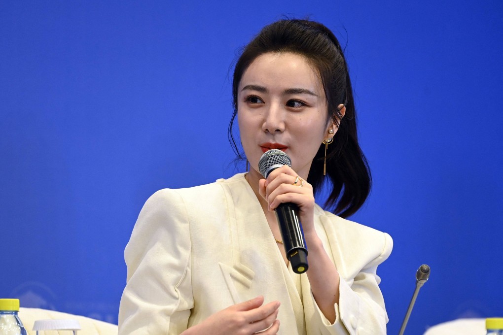 E-commerce livesreamer Huang Wei, also known as Viya, speaks during the Boao Forum for Asia in south China’s Hainan province, in April 2021. Photo: AFP