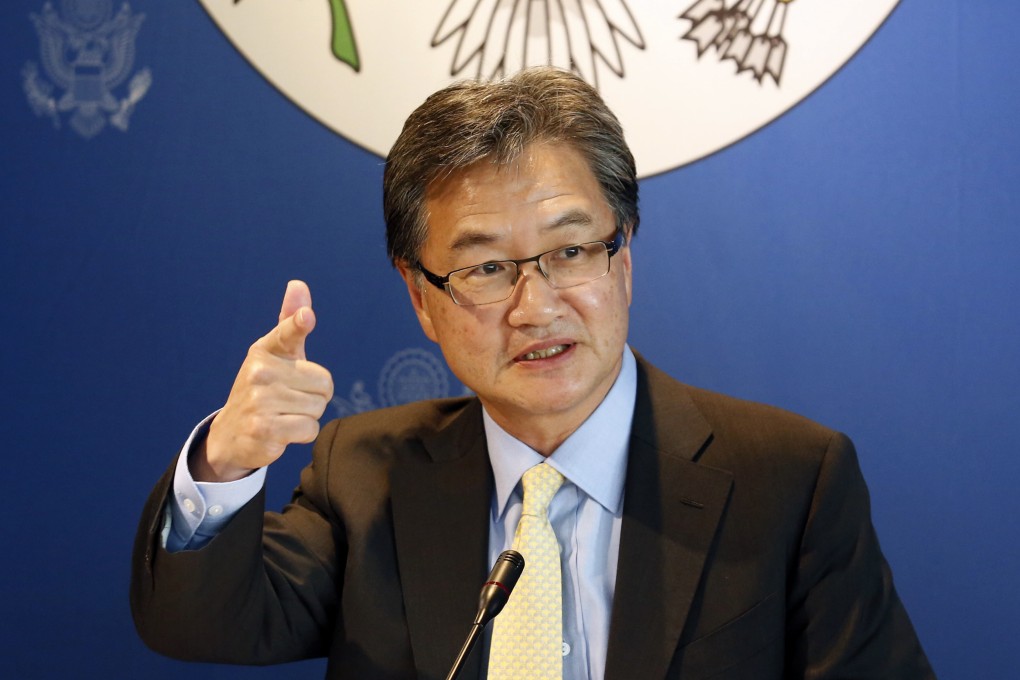 Then US special envoy for North Korea policy Joseph Yun speaks to the media in Bangkok, Thailand in December 2017. .Photo: AP