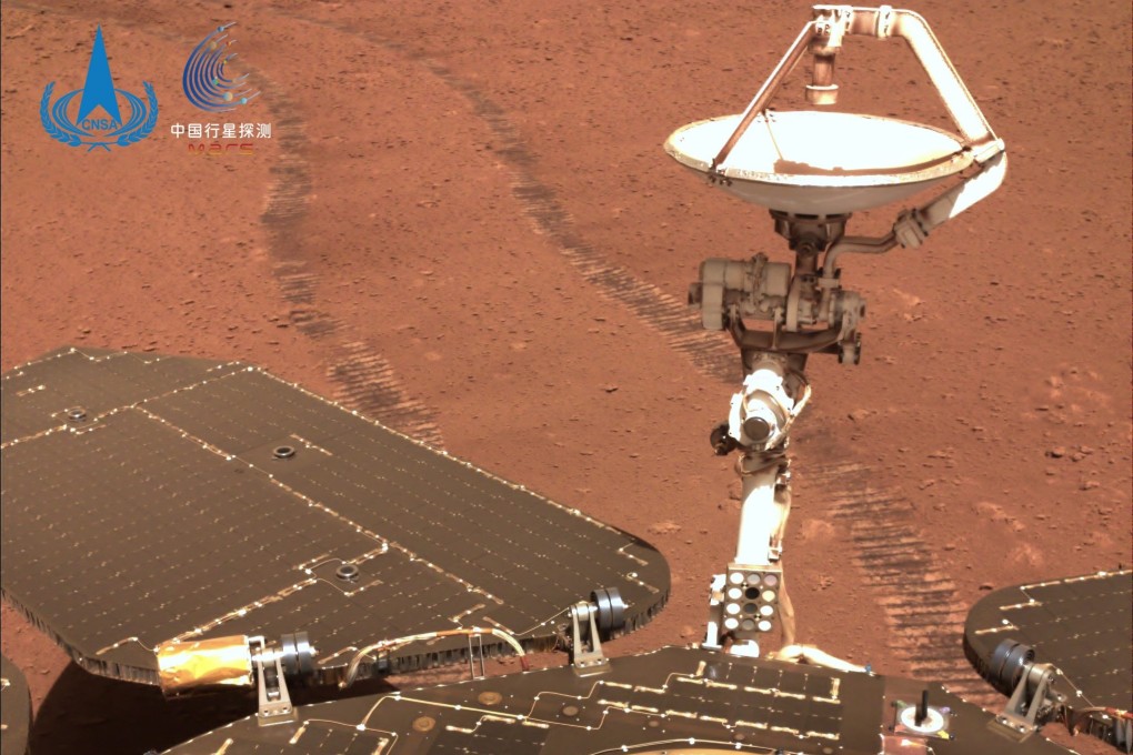 A ‘selfie’ image of China’s Mars rover, Zhu Rong. Photo: CNSA