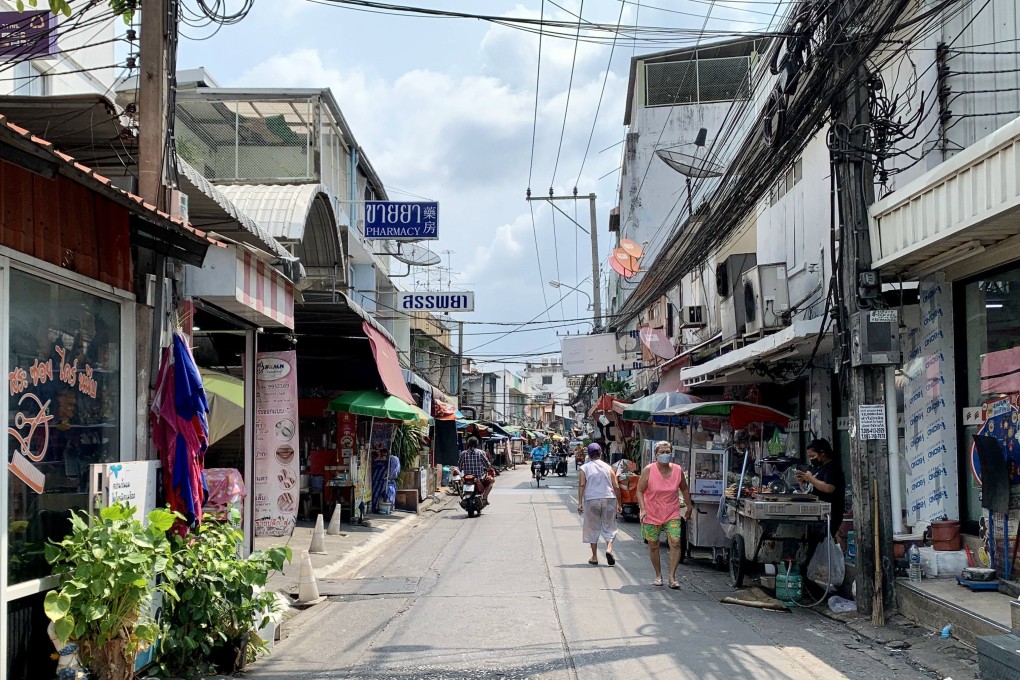 A quiet street in Bang Rak, Bangkok, in March. Thailand is relatively easy to enter as a tourist under its Test & Go scheme. Photo: Lee Cobaj