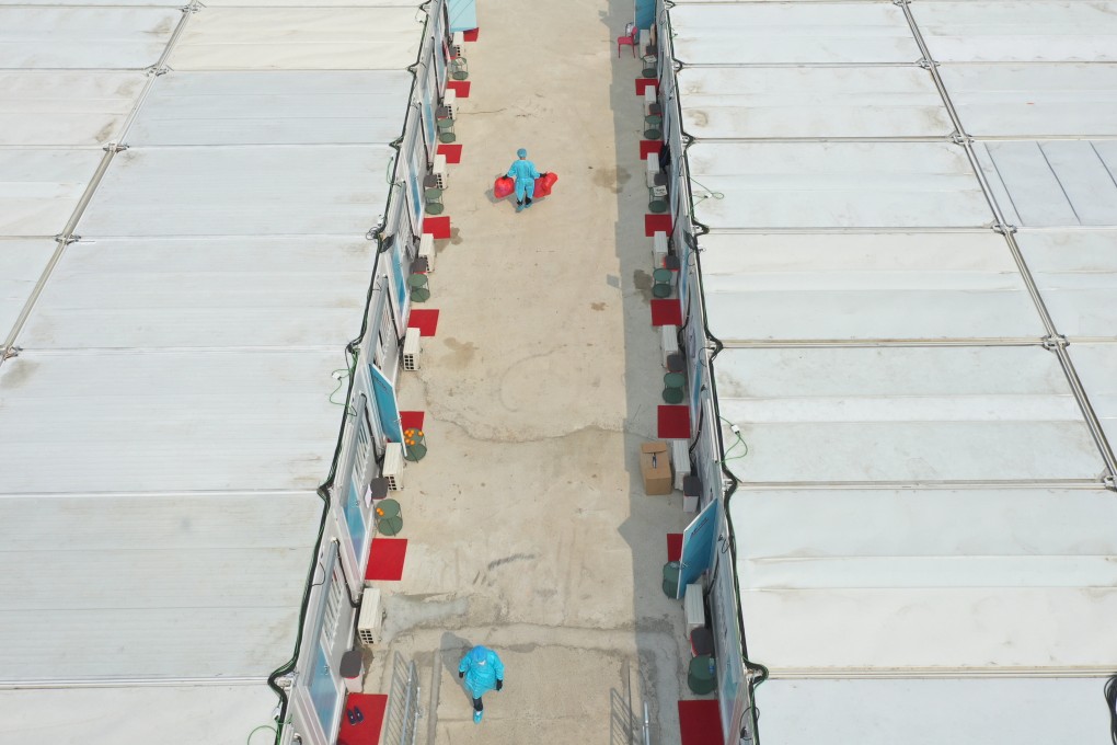 A view of the units at a purpose-built isolation facility for Covid-19 patients in Fanling, on March 18. Photo: Felix Wong
