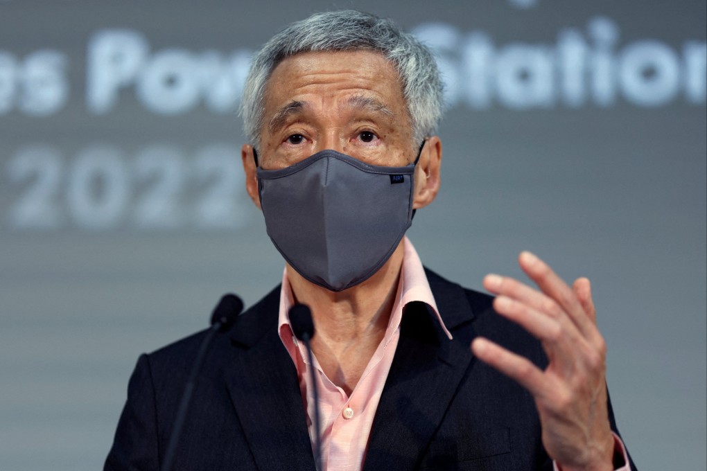 Singapore’s Prime Minister Lee Hsien Loong speaks at the opening ceremony of Dyson’s new global headquarters in Singapore on Friday. Photo: Reuters