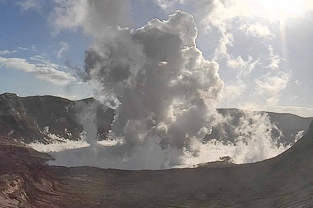 The Taal volcano’s eruption on Saturday sent ash and steam hundreds of metres into the sky. Photo: Philippine Volcanology and Seismology/AFP