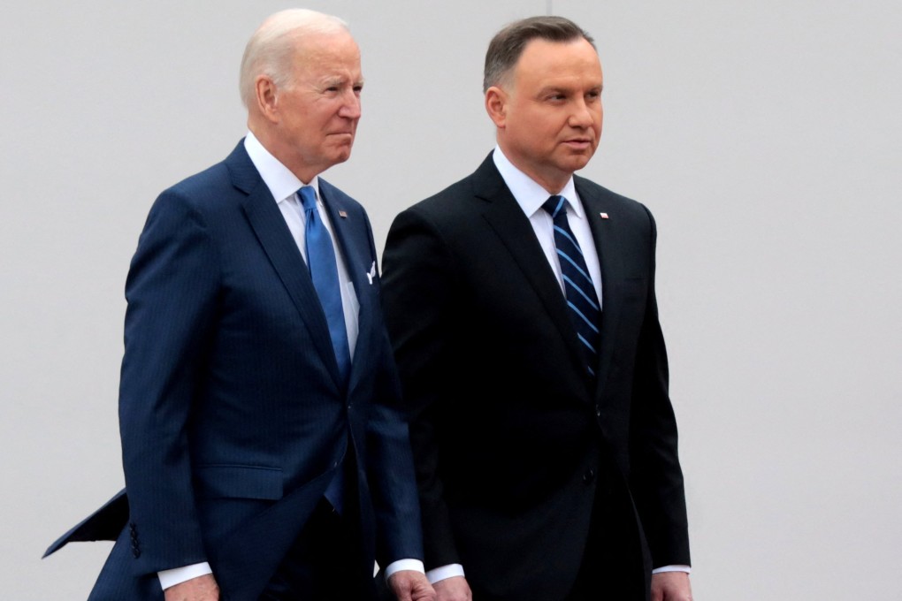 US President Joe Biden and Polish President Andrzej Duda in Warsaw, Poland. Photo: Reuters