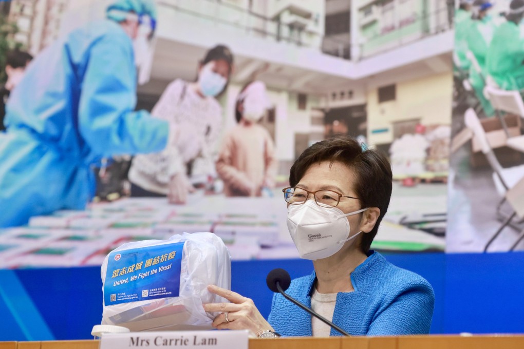 Announcing the details on Friday, Carrie Lam said residents would obtain the materials within a week in early April. Photo: Handout