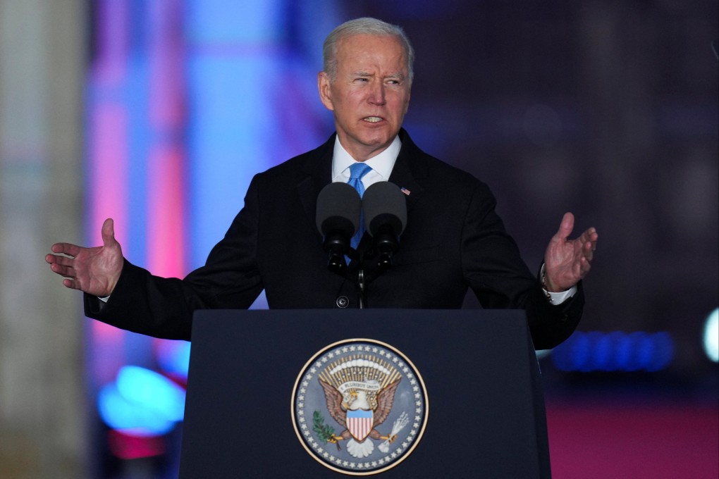 US president Joe Biden delivers a speech at the Royal Castle in Warsaw, Poland on March 26. Photo: Reuters