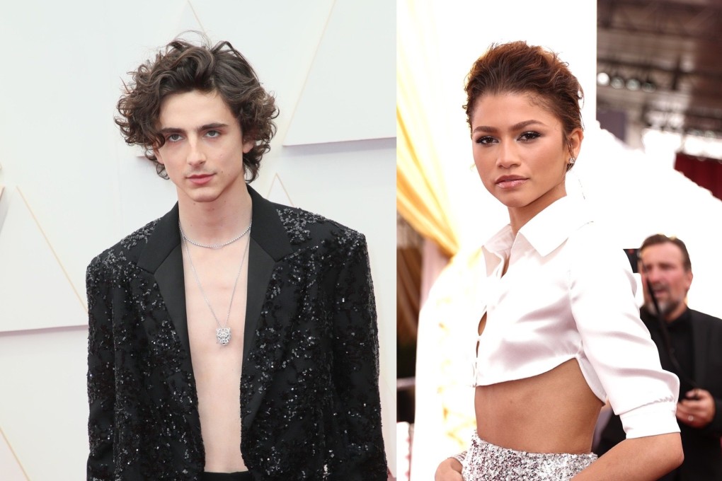Timothee Chalamet and Zendaya arrive for the 2022 Academy Awards in Los Angeles.