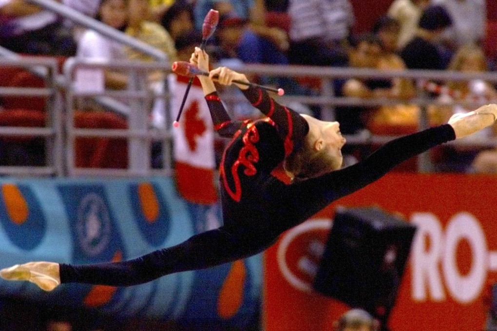 A Canadian rhythmic gymnast is seen performing at the Commonwealth Games. File photo: Reuters
