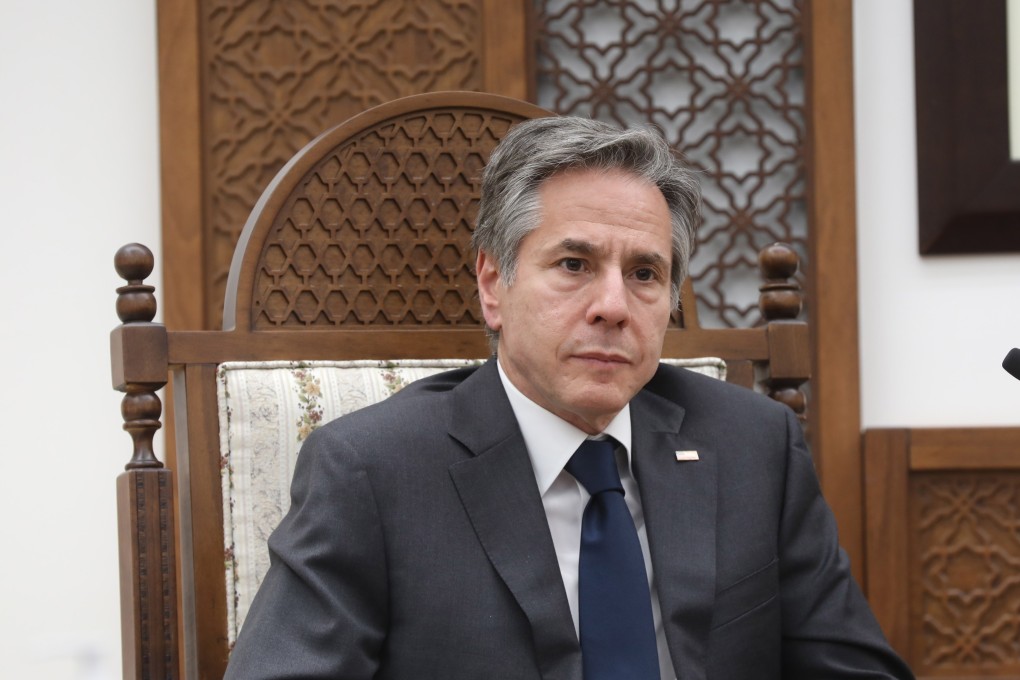 US Secretary of State Antony Blinken in the West Bank City of Ramallah, on March 27. Photo: EPA-EFE